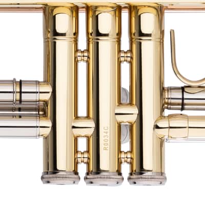 Stagg LV-TR5205 ML-Bore Gold Brass Leadpipe  Key of Bb Trumpet w/Case & Mouthpiece 7C & Silver Plated image 7
