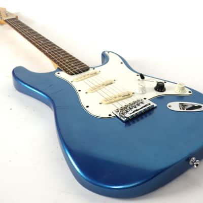 Stratton Blue Body 6-String Electric Guitar w/ Gig Bag Great! image 9