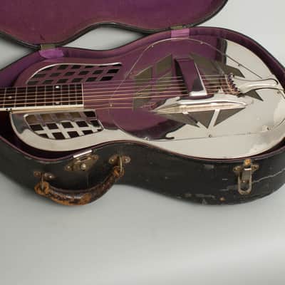 Immagine National  Style 1 Roundneck Resophonic Guitar (1930), ser. #S-229, original black hard shell case. - 12