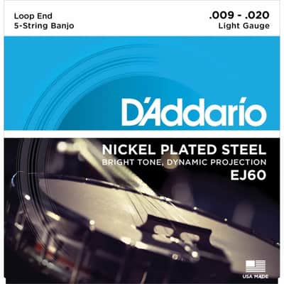 D'Addario 5 String Nickel Banjo String Set - Light 9-20 image 1