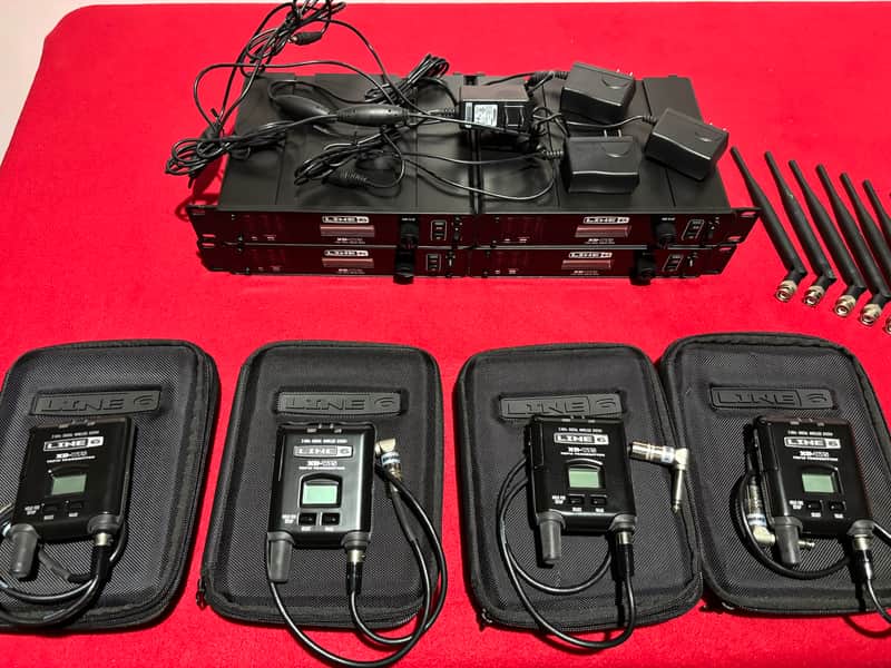 Line 6 XD-V75 Digital wireless Bodypack systems (4) w/ Receivers & Antennas image 1
