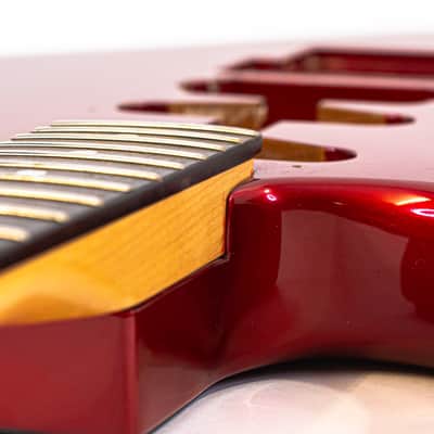 Left-Handed Kramer Striker Super Strat Neck and Body Metallic Red - Unloaded Shell Project Guitar image 8