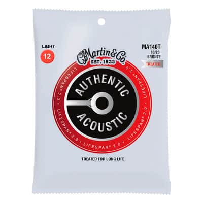 MA140T AUTHENTIC LIFESPAN 2.0 Treated 80/20 Bronze Light 12/54 Martin Strings image 1