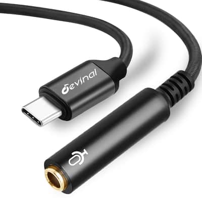 Guitar to USB C Record Cable, 1/4" inch Female TS to USB-C Audio Cable, 6.35mm Female Mono to USB Type-C Recording Cord Adapter. Gold Plated 1 Feet image 1
