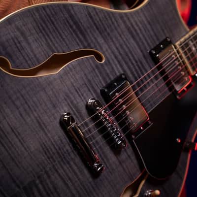 Washburn SH35TB Wing Series Semi Hollow Electric Guitar w/Gigbag, Trans Black image 5