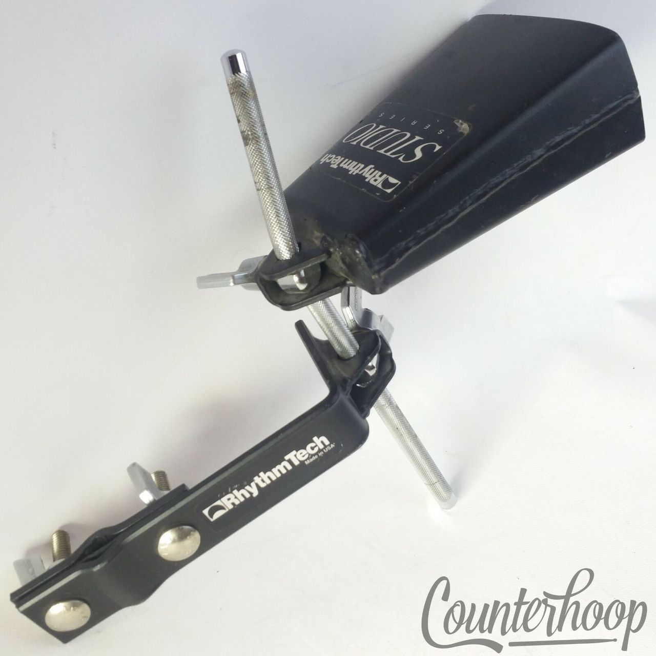 Rhythm Tech RT3005M 5" Studio Cowbell w/ DSM2 Eyelet Mount Bracket 3/8" Rod Arm — main photograph