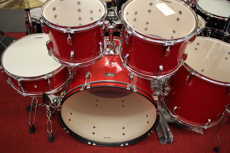 Tama Stagestar ST52H5C 5 Piece Drums Set w/Hardware & Cymbals Candy Red Sparkle image 1