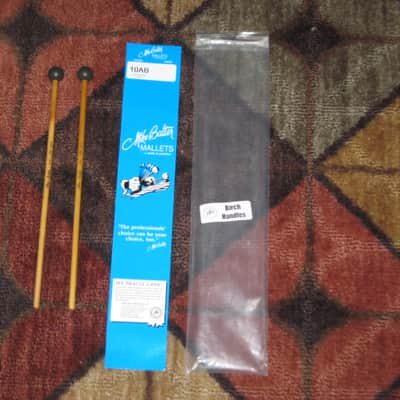 one pair new old stock A+ Mike Balter MB10AB (10AB) Hard Keyboard Mallets, 7/8" phenolic (plastic) round HEADS and natural birch HANDLES - mid to late 1990s (+ packaging) Unwound Series image 1