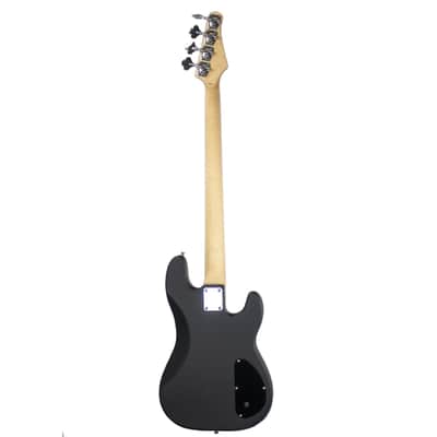 Sawtooth Rebel24 Series Left Handed Satin Black 24 Fret Electric Bass Guitar w Fishman Fluence Pickups and Padded Gig Bag image 6