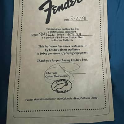 Fender S/N 909124 1991 image 4