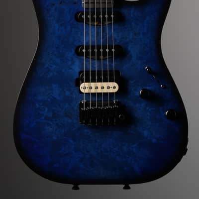 Schecter USA Custom Shop Sunset Custom II Electric Guitar - Ocean Blue Burst Burl, w/ OHSC image 1
