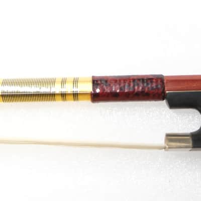 4/4 Violin Bow Brazilwood Stick Mongolian Horsehair Ebony Frog w/ Abalone eye image 2