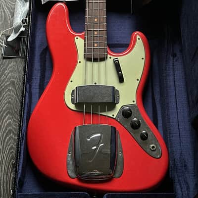Immagine 2024 Fender Custom Shop 1963 Jazz Bass Journeyman Relic Fiesta Red Mint - 2