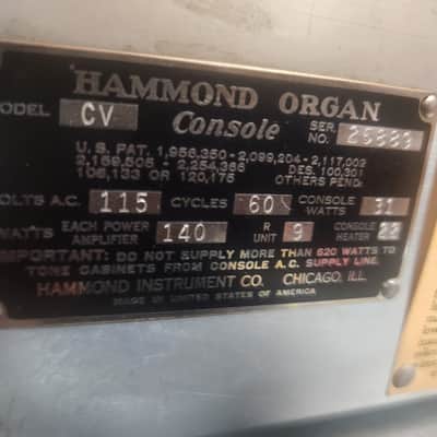 Hammond CV Organ with Leslie 122 Speaker 1945 - 1949 - Natural image 5