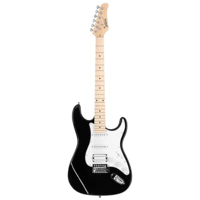 Glarry GST Stylish H-S-S Pickup Electric Guitar Kit with 20W AMP Bag Guitar Strap 2020s - Black image 7