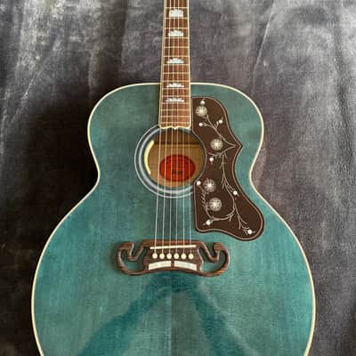 Gibson SJ-200 Custom Shop Made 2 Measure Limited Edition 2024 Blue Top - Natural Flame Back image 3