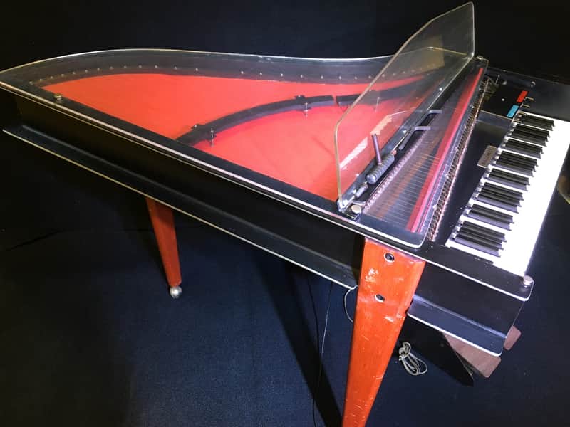 Baldwin Solid Body Harpsichord 1967 Black w/Red Soundboard image 1