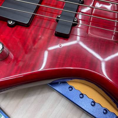 Dillion Avalanche Bass Rare Five String BEAST! Cherry! In-USA Setup! 2000's - Red image 17