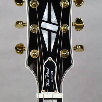 Epiphone Inspired By Gibson Custom Shop Les Paul Custom Electric Guitar, Ebony w/ Case image 4