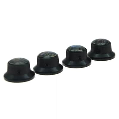 Les Paul Black Abalone Top Hat Metal Bell Knobs with Screw (Set of 4) image 3