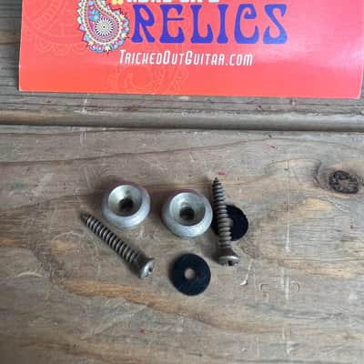 Real Life Relics Aged Nickel Modern Strap Buttons (Set of 2)   [Y1]