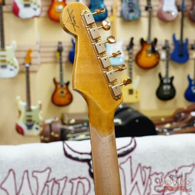 Fender Custom Shop Wild West Guitars 25th Anniversary 1960 Stratocaster Hardtail Madagascar Rosewood Fretboard Heavy Relic Fiesta Red 7.20 image 11
