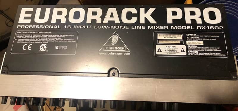 Behringer Eurorack Pro RX1602 16-Input Line Mixer | Reverb