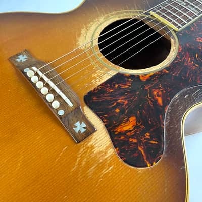 Gibson J-185 1957 - Sunburst Maple Back and sides, Spruce top Real Cannon! Original Brown Gibson Hardshell case. image 3