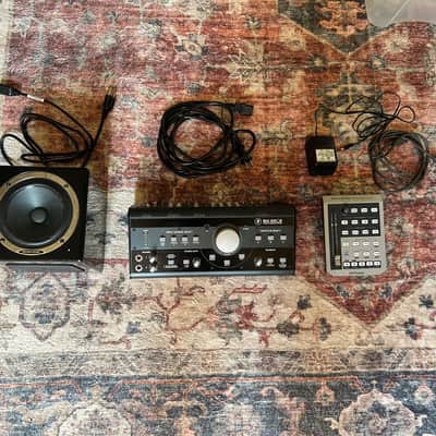 Mackie Big knob studio monitor controller w/ Berhinger Berhitone C50a full range active referenced monitor and Presonus Faderport Daw controller image 1