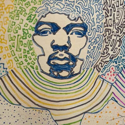 JIMI HENDRIX SIGNED ARTWORK !! 1960's Dwight Russ Artwork image 4