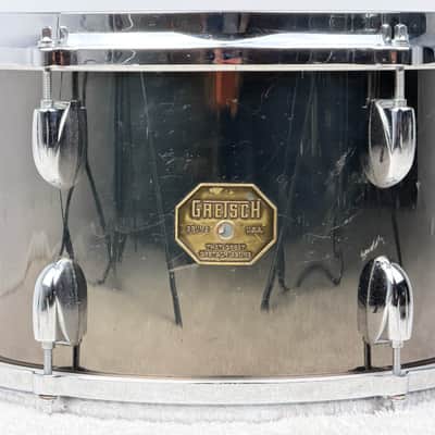 Gretsch 22/12/13/16" 70's Stop Sign Badge Drum Set - Black Mirror Chrome image 8
