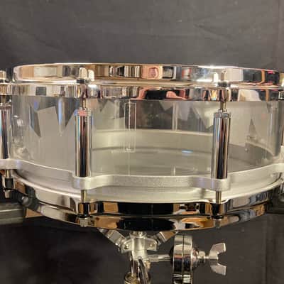 Chad Smith's Pearl 14x5" Custom Red Hot Chili Peppers Logo, 2011 World Tour Snare Drum. Clear Acrylic, With SIGNED HEAD! image 12