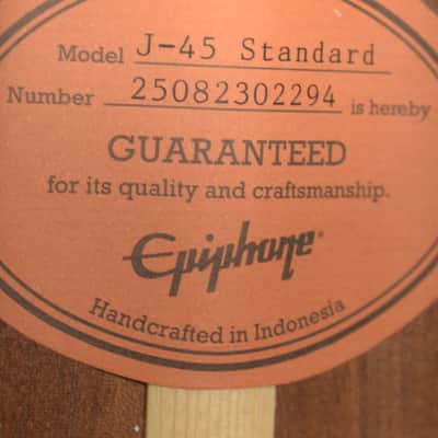 Epiphone J-45 Standard Vintage Sunburst w/ Premium Gig Bag image 11