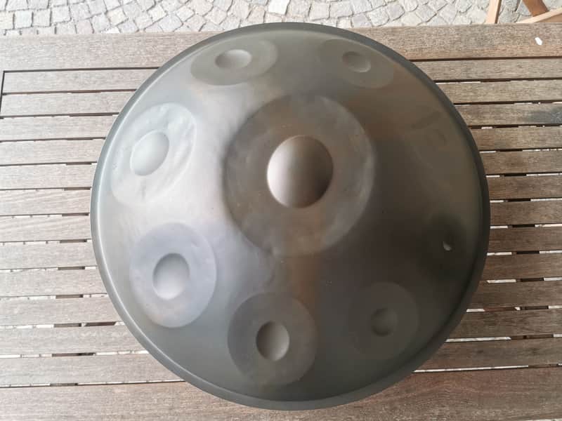 HandMade Handpan Hand Made In Italy (C AMARA c g Bb c d Eb f g c ) Satin Gray/Black image 1