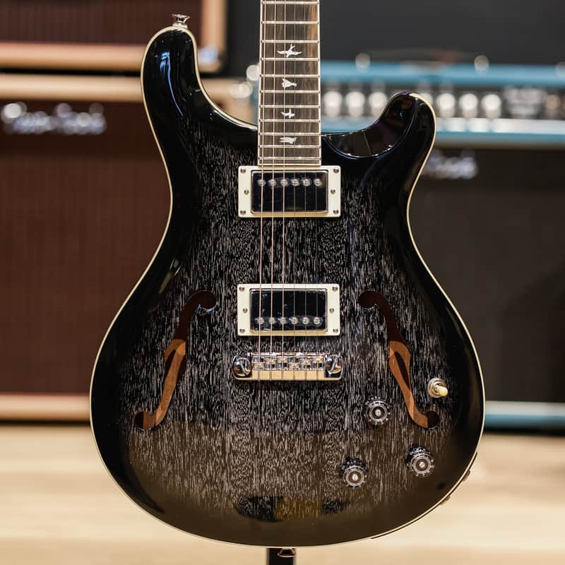 PRS SE Hollowbody Standard Piezo - Doghair Smokeburst-Grey image 1
