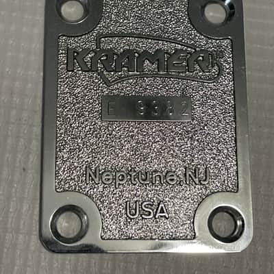 1986 Kramer USA Pacer Guitar Chrome E Series Neptune, NJ Neckplate w/ Hang Tags image 5