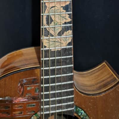 Blueberry Handmade Mini-Concert Small Body Acoustic Guitar Biker Motif image 7