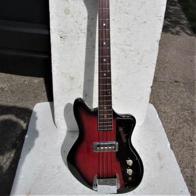 Rhythmline Bass Guitar, 1960's, Japan, Gold Foil Pickup,  Cherryburst image 1