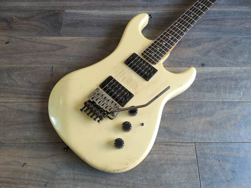 1984 Kramer Japan Pacer Imperial HH Electric Guitar w/Floyd Rose (White) image 1