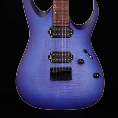Ibanez RGA42 Flame Maple Top, Mahogany Electric Guitar, Blue Lagoon Burst Flat image 1
