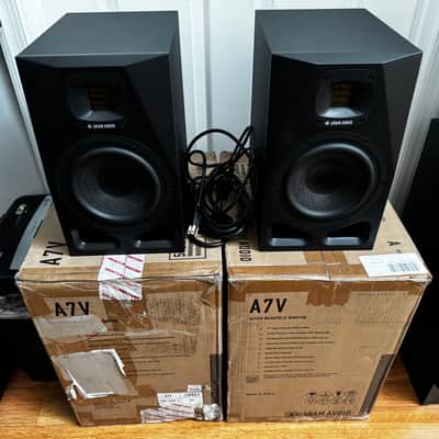 ADAM Audio A7V 7" Active Studio Monitors (Pair) 2022 - Present - Black image 1