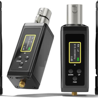 UHF Wireless XLR Transmitter and Receiver with Dual Antennas, 902-927MHz, 500ft Range, 50 Channels, Auto-Scaning, Plug on Wireless Mic Adapter for Audio Mixer, Remote Transmission, image 1