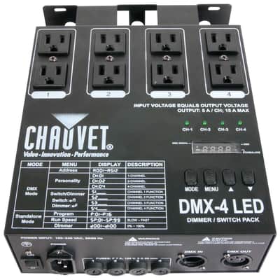 Chauvet DJ DMX-4 | 4-Channel Dimmer & Relay Pack | DMX Control for Non-DMX Fixtures image 3