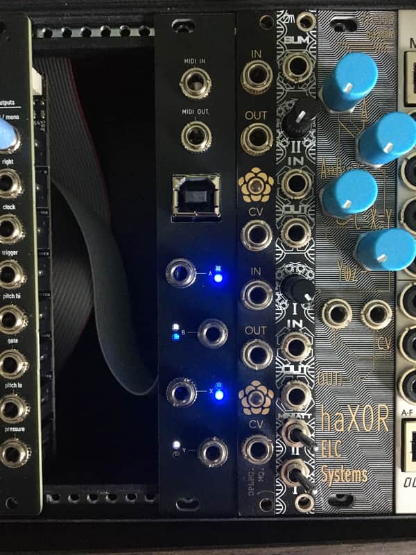 Plinky 4hp Expander (2 of 3, white/blue LEDs) - Black image 1