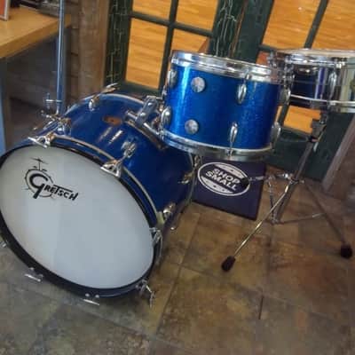 Vintage 1970's Gretsch 3 Piece Drum Kit - The One Nighter in Blue Sparkle image 2