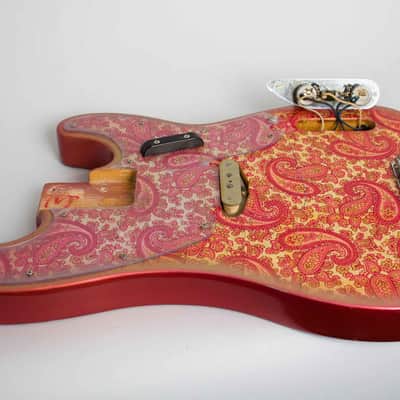 Fender  Telecaster Bass Pink Paisley Solid Body Electric Bass Guitar (1968), ser. #251376, original black tolex hard shell case. image 18