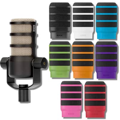 Rode PodMic Cardioid Dynamic Broadcast Microphone with WS14 PodMic Pop Filter - Black image 6