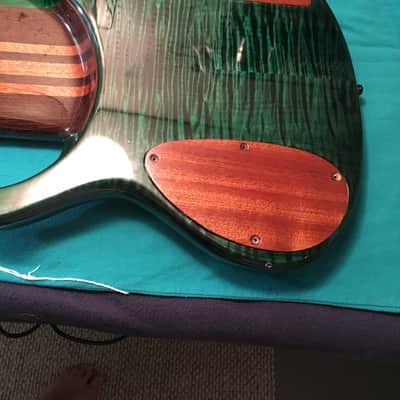 Prat Basses GODZILLA C3-WTF-24 24 string Bass (8x3) Trans Dark Emerald Green + Axe Handler Arc Stand image 15