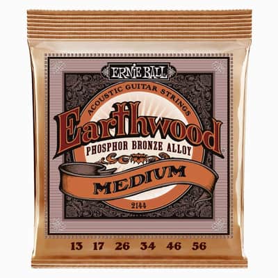 Immagine Earthwood Med Phosphor Bronze Acoustic Guitar String Set 13-56 Gauge 92-Cu+7.7-Zn+0.3-P Wnd-Wire Wrap Over High-C Steel Hex-Core - 1
