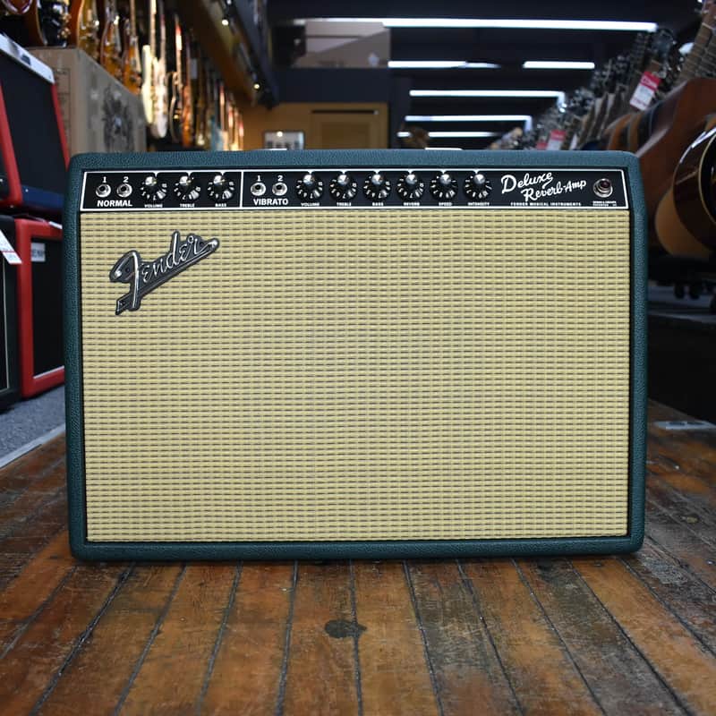Fender Limited Run '65 Deluxe Reverb 22-watt 1 x 12-inch Combo Amplifier British Racing Green image 1